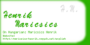 henrik maricsics business card